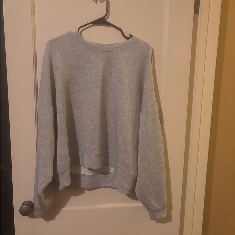 Scoop Light Gray Crewneck Top XXL